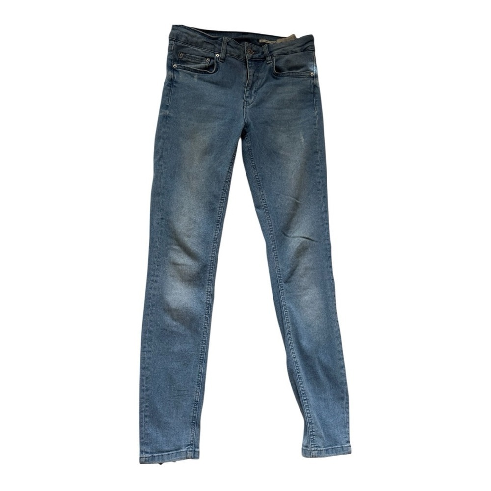 Zara Blue Skinny Jeans with Faded Wash